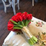 Tulip hand tied wedding bouquet