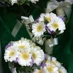 Jo's Wedding Gerbera &amp; Lissianthus Bridesmaids Bouquets.